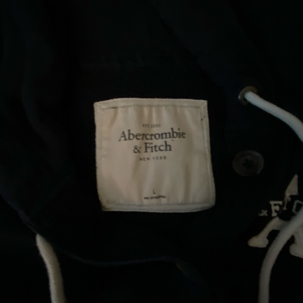 Abercrombie & Fitch Navy Hoodie with White Accents - Picture 2 of 3